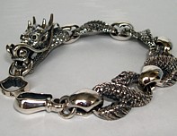 мужский браслет из серебра с ониксом