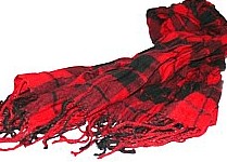 мужской шерстяной шарф в черно-краснуя клетку, Япония