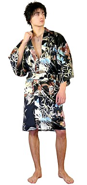 мужской шелковый короткий халат кимоно, Япония