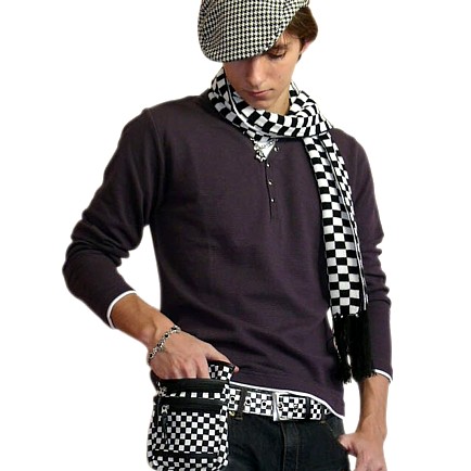 Мужские шарфы, мужские шапки. Модель связана спицами